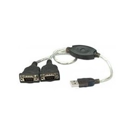 CABLE CONVERTIDOR MANHATTAN USB A 2 PUERTOS SERIAL DB9 RS232