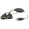 CABLE CONVERTIDOR MANHATTAN USB A 2 PUERTOS SERIAL DB9 RS232
