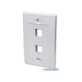 TAPA DE PARED INTELLINET FACEPLATE PLACA 2 PUERTOS BLANCO