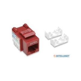 JACK RJ45 CAT5E INTELLINET UTP KEYSTONE DE IMPACTO ROJO