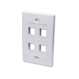 TAPA DE PARED INTELLINET FACEPLATE PLACA 4 PUERTOS BLANCO