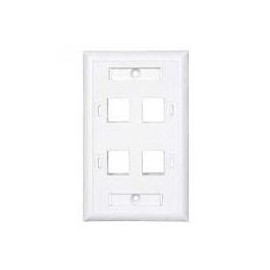 PLACA DE PARED CONDUNET 4 PUERTOS TIPO KEYSTONE/ UL94V-0/...