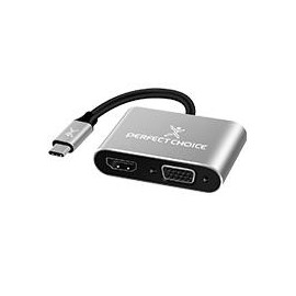 ADAPTADOR DE USB TIPO C A HDM1 / VGA PERFECT CHOICE