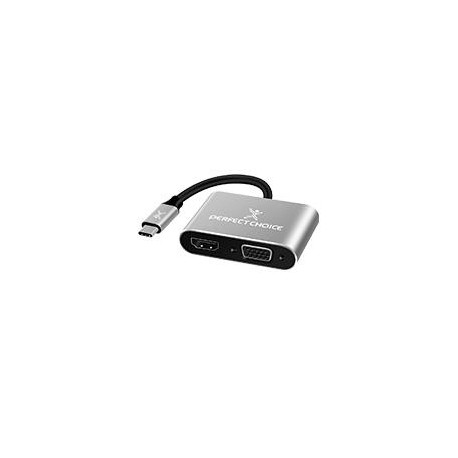 ADAPTADOR DE USB TIPO C A HDM1 / VGA PERFECT CHOICE