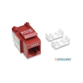 JACK RJ45 CAT6 INTELLINET UTP KEYSTONE DE IMPACTO ROJO