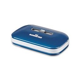 HUB USB 2.0 MANHATTAN 7 PUERTOS ALIMENTACION DUAL AZUL