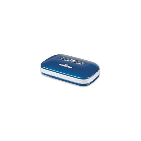 HUB USB 2.0 MANHATTAN 7 PUERTOS ALIMENTACION DUAL AZUL