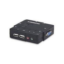 SWITCH KVM MANHATTAN 2 PTOS USB Y 2 PTOSVGA 3.5MM 1600X90...