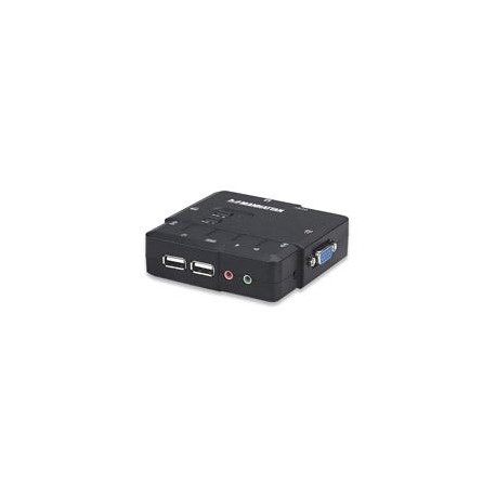 SWITCH KVM MANHATTAN 2 PTOS USB Y 2 PTOSVGA 3.5MM 1600X90...