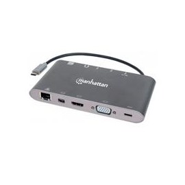 DOCKING 7-1 MANHATTAN USB-C A HDMI VGA RJ45 MINI DP 3 USB...