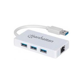 HUB MANHATTAN DE 3 PUERTOS USB 3.0 CON ADAPTADOR GIGABIT ...