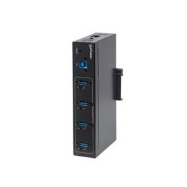 HUB MANHATTAN USB V3.0 4 PTOS INDUSTRIAL FUENTE NO INCLUIDA