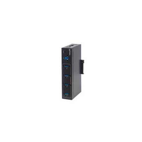 HUB MANHATTAN USB V3.0 4 PTOS INDUSTRIAL FUENTE NO INCLUIDA