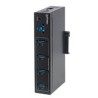 HUB MANHATTAN USB V3.0 4 PTOS INDUSTRIAL FUENTE NO INCLUIDA