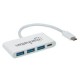 HUB MANHATTAN USB-C 3 PTOS AH SIN FUENTE 1 PTO CH DE ENERGIA
