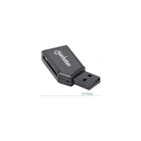 MINI LECTOR DE MEMORIAS MANHATTAN 24 EN 1, USB 2.0 NEGRO