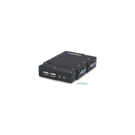 SWITCH KVM MANHATTAN 4 PTOS USB Y 4 PTOSVGA 3.5MM 1600X90...