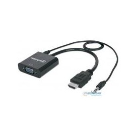 CABLE CONVERTIDOR MANHATTAN HDMI A VGA + AUDIO 3.5MM 1080...