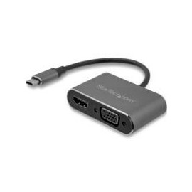 ADAPTADOR USB-C A VGA Y HDMI - 2EN1 - 4K 30HZ - GRIS ESPA...