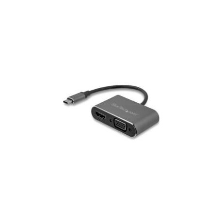 ADAPTADOR USB-C A VGA Y HDMI - 2EN1 - 4K 30HZ - GRIS ESPA...