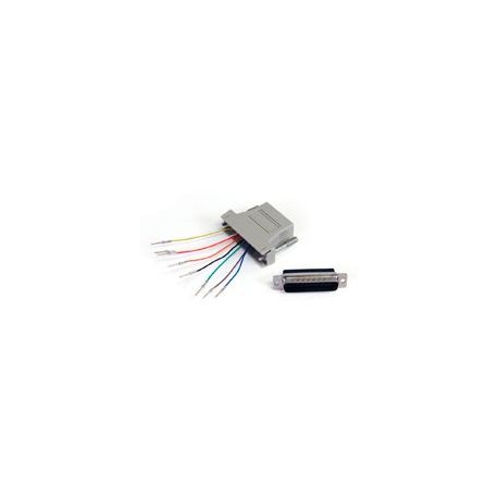 ADAPTADOR CONVERTIDOR MODULAR SERIAL DB25 A RJ45 MACHO A ...