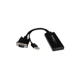 ADAPTADOR VGA A HDMI CON AUDIO Y ALIMENTACIóN USB  CONVE...