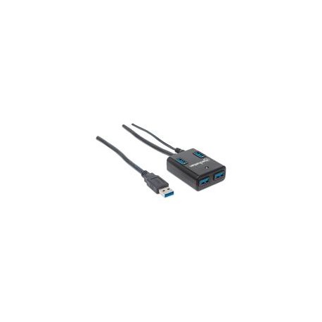 HUB USB 3.0 MANHATTAN SUPERVELOCIDAD 4 PUERTOS C/ADAPTADO...