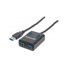 HUB USB 3.0 MANHATTAN 4 PUERTOS, SIN ADAPTADOR DE ENERGIA