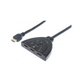 SWITCH HUB HDMI MANHATTAN DE 3 PUERTOS CON BOTON DE SELEC...