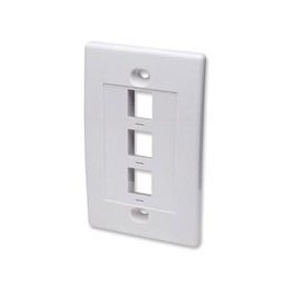 TAPA DE PARED INTELLINET FACEPLATE PLACA 3 PUERTOS BLANCO