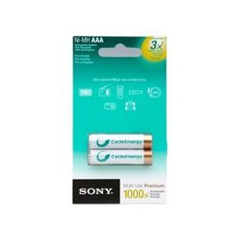 BATERIAS PILAS RECARGABLES SONY 2 PIEZAS AAA DE 800 MAH