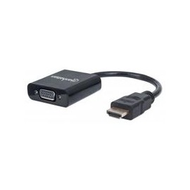 CONVERTIDOR MANHATTAN HDMI A VGA. HDMI MACHO A VGA HEMBRA...