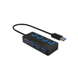 HUB USB 3.0 DE 4 PUERTOS CON CONMUTADORES DE ALIMENTACIN