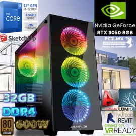 PC RENDER ARQUITECTURA CORE I7-12700F 10/20 NUCLEOS RAM 3...