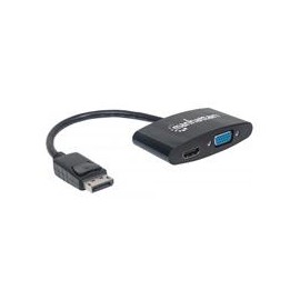 ADAPTADOR MANHATTAN DISPLAYPORT A HDMI VGA 2-1 4K M-H