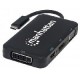 DOCKING 4-1 MANHATTAN USB-C A HDMI VGA DISPLAYPORT DVI-I...