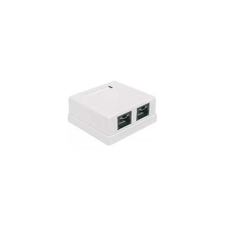 CAJA PARA PARED ROSETA INTELLINET RJ45 CAT5E 2 PTOS C/BLO...