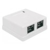 CAJA PARA PARED ROSETA INTELLINET RJ45 CAT5E 2 PTOS C/BLO...