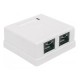 CAJA PARA PARED ROSETA INTELLINET RJ45 CAT5E 2 PTOS C/BLO...